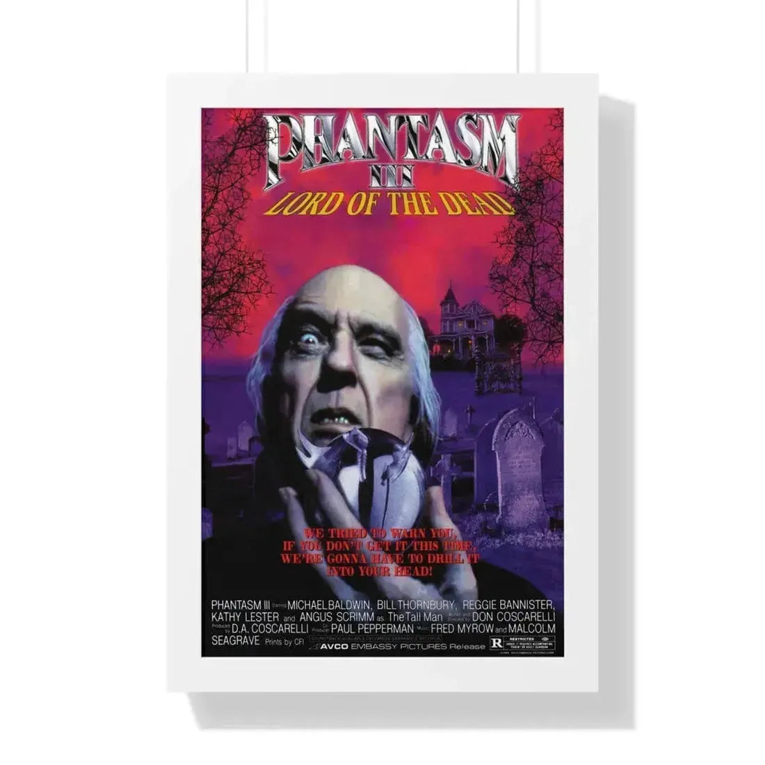 PHANTASM III 1994 - Framed Movie Poster 16″ x 24″ White - The Sticker Space