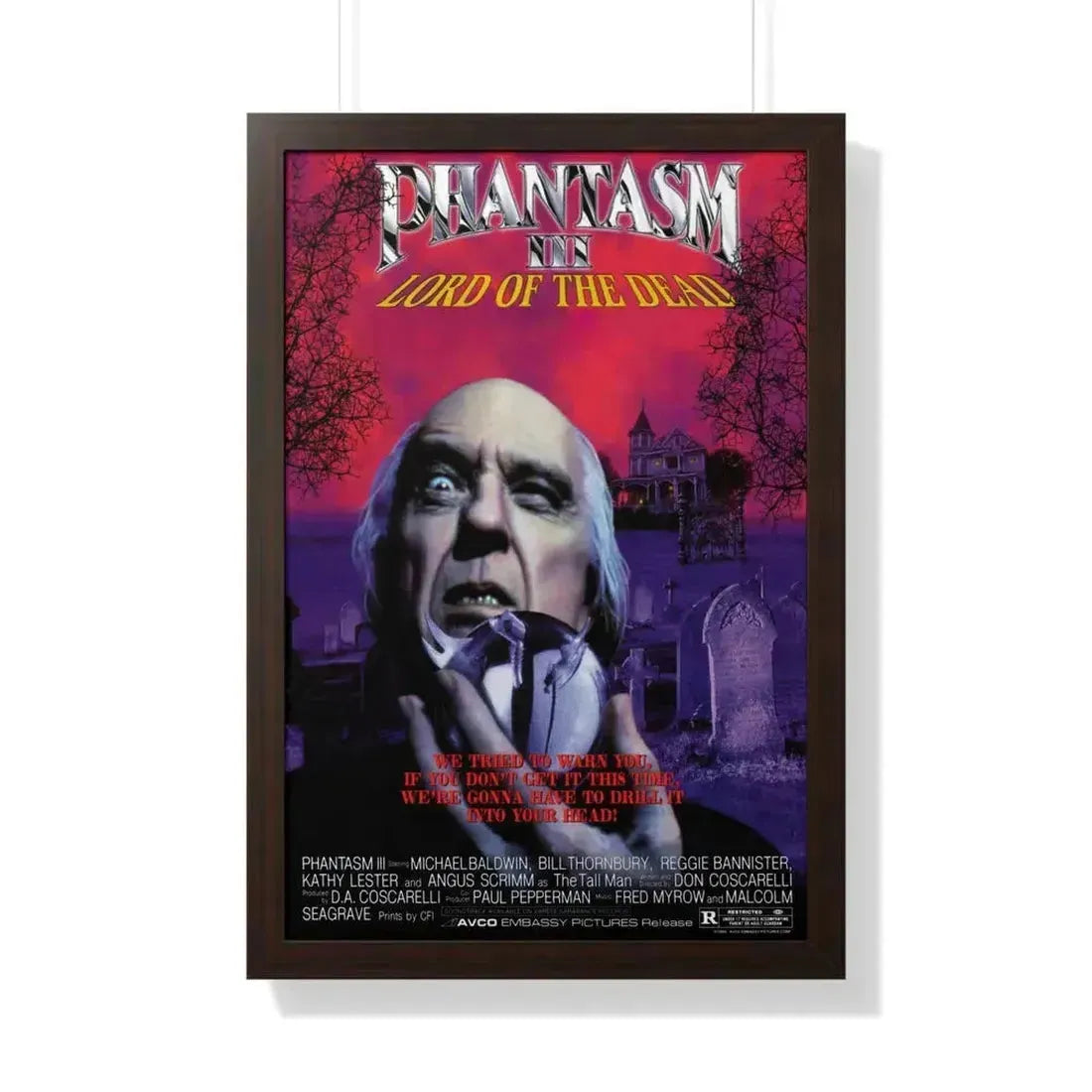 PHANTASM III 1994 - Framed Movie Poster 20" x 30" Walnut - The Sticker Space