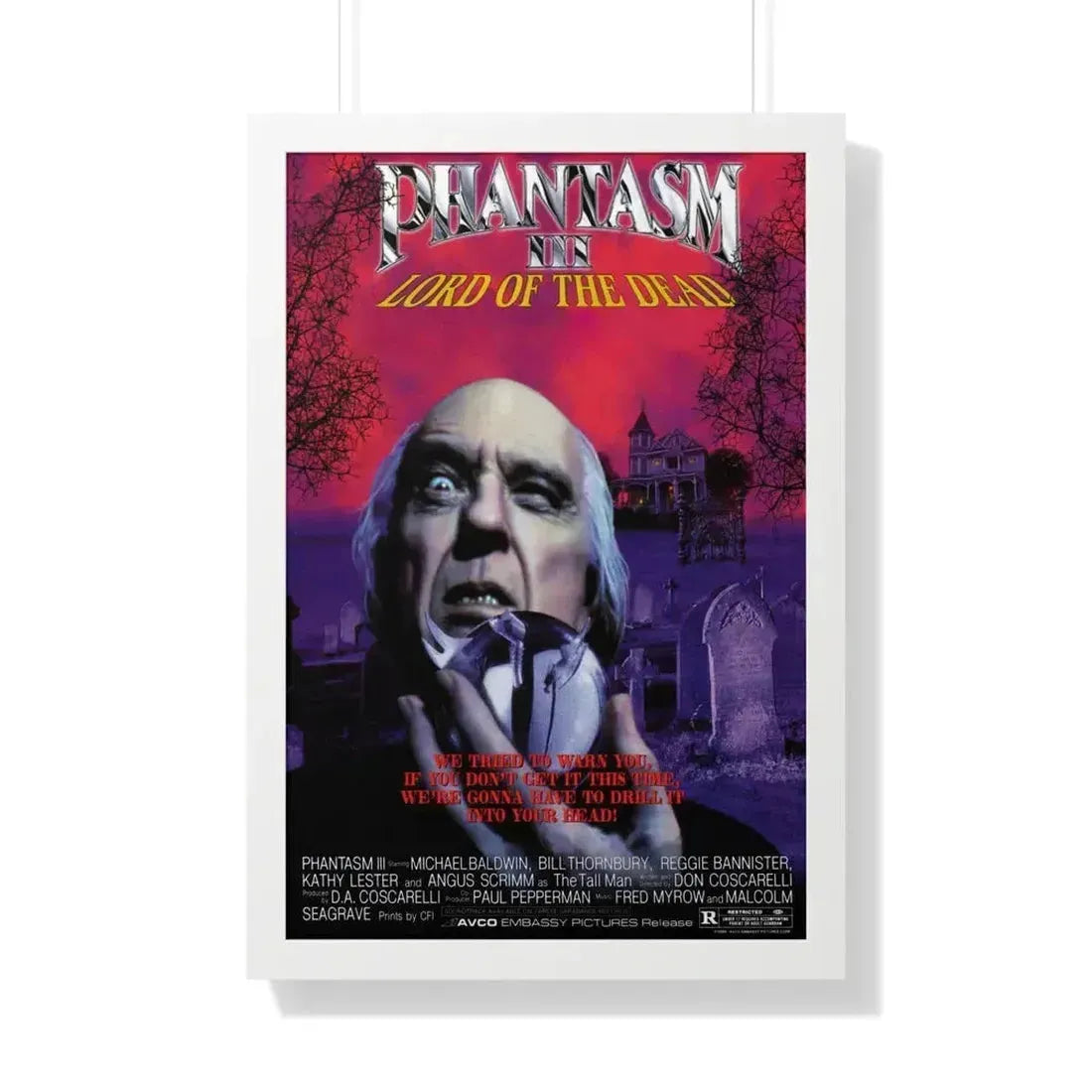 PHANTASM III 1994 - Framed Movie Poster 20" x 30" White - The Sticker Space