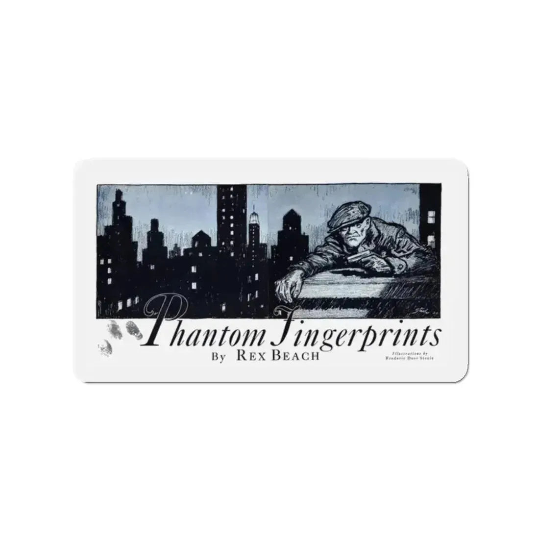 Phantom Fingerprints (1), Cosmopolitan, December 1929 (Magazine Illustration) Refrigerator Magnet 2 Inch Die-Cut - The Sticker Space