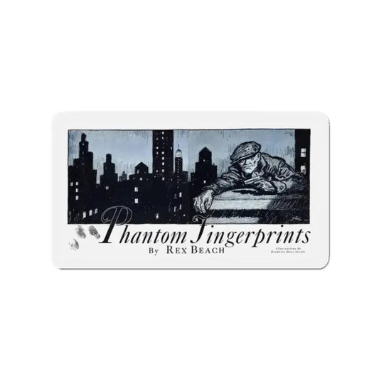 Phantom Fingerprints (1), Cosmopolitan, December 1929 (Magazine Illustration) Refrigerator Magnet 2 Inch Die-Cut - The Sticker Space