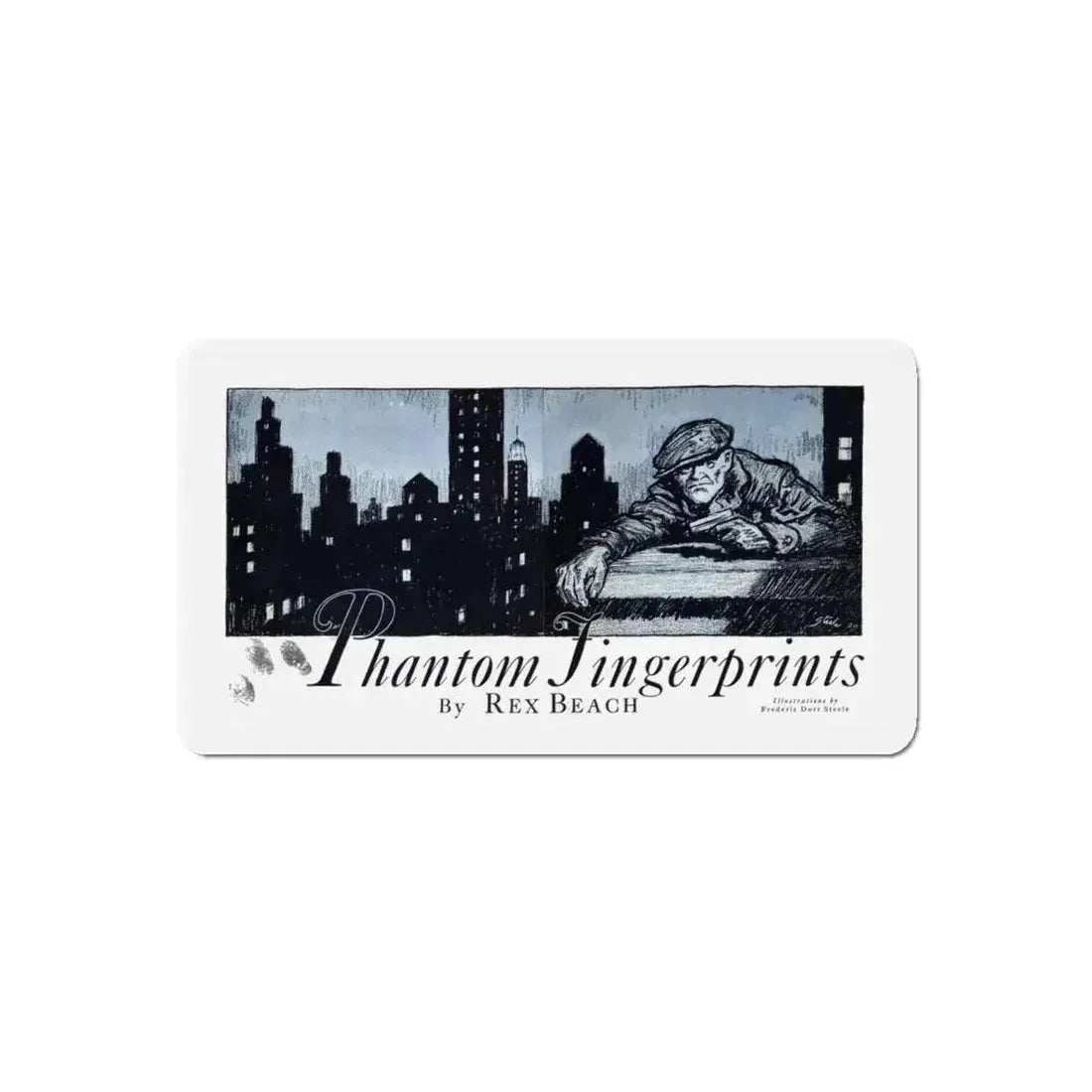 Phantom Fingerprints (1), Cosmopolitan, December 1929 (Magazine Illustration) Refrigerator Magnet 5 Inch Die-Cut - The Sticker Space