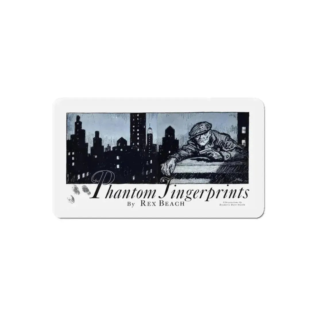 Phantom Fingerprints (1), Cosmopolitan, December 1929 (Magazine Illustration) Refrigerator Magnet 6 Inch Die-Cut - The Sticker Space