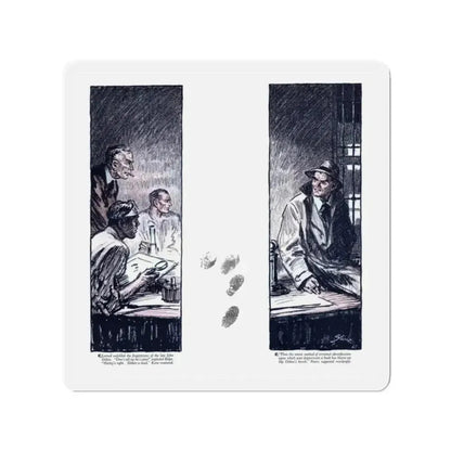 Phantom Fingerprints (2), Cosmopolitan, December 1929 (Magazine Illustration) Refrigerator Magnet 2 Inch Die-Cut - The Sticker Space