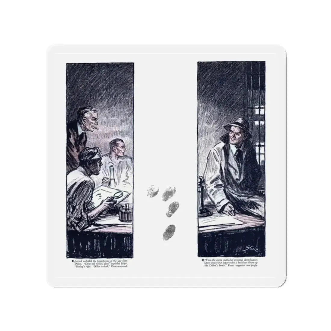 Phantom Fingerprints (2), Cosmopolitan, December 1929 (Magazine Illustration) Refrigerator Magnet - The Sticker Space