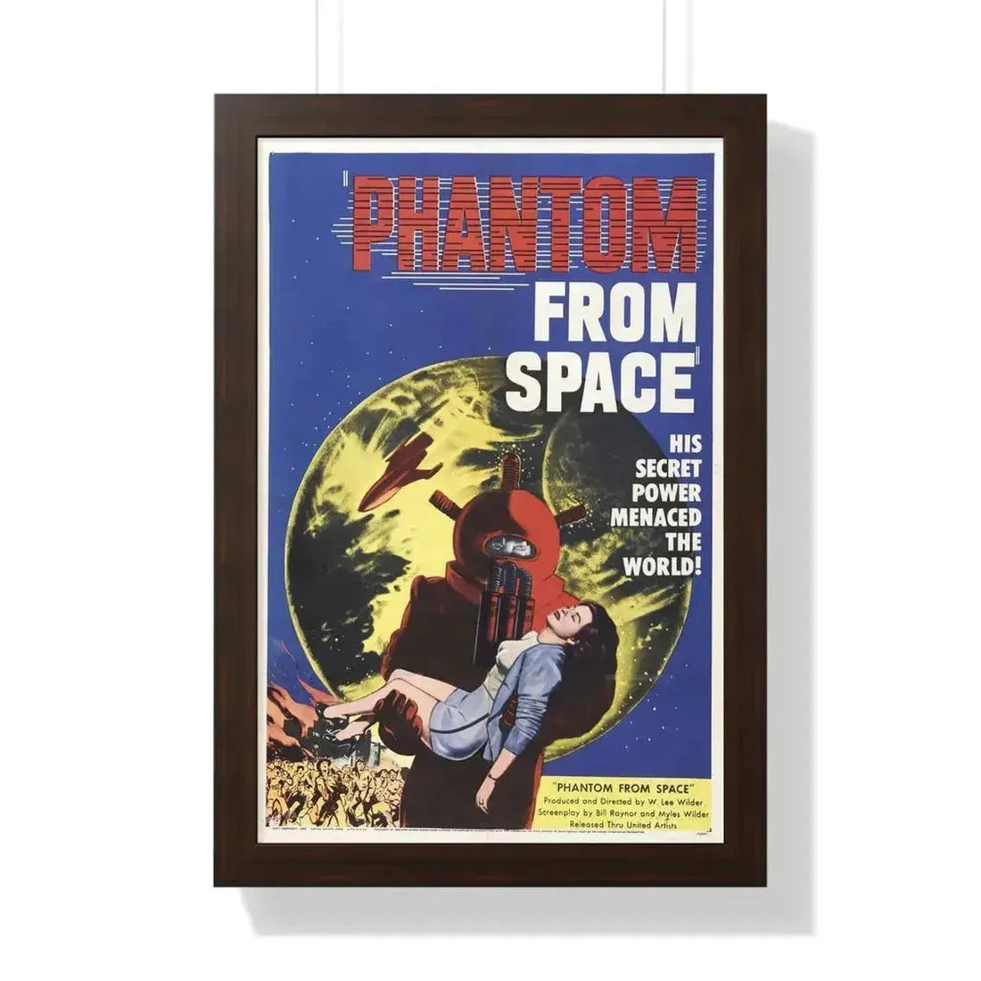 PHANTOM FROM SPACE 1953 - Framed Movie Poster 16″ x 24″ Walnut - The Sticker Space