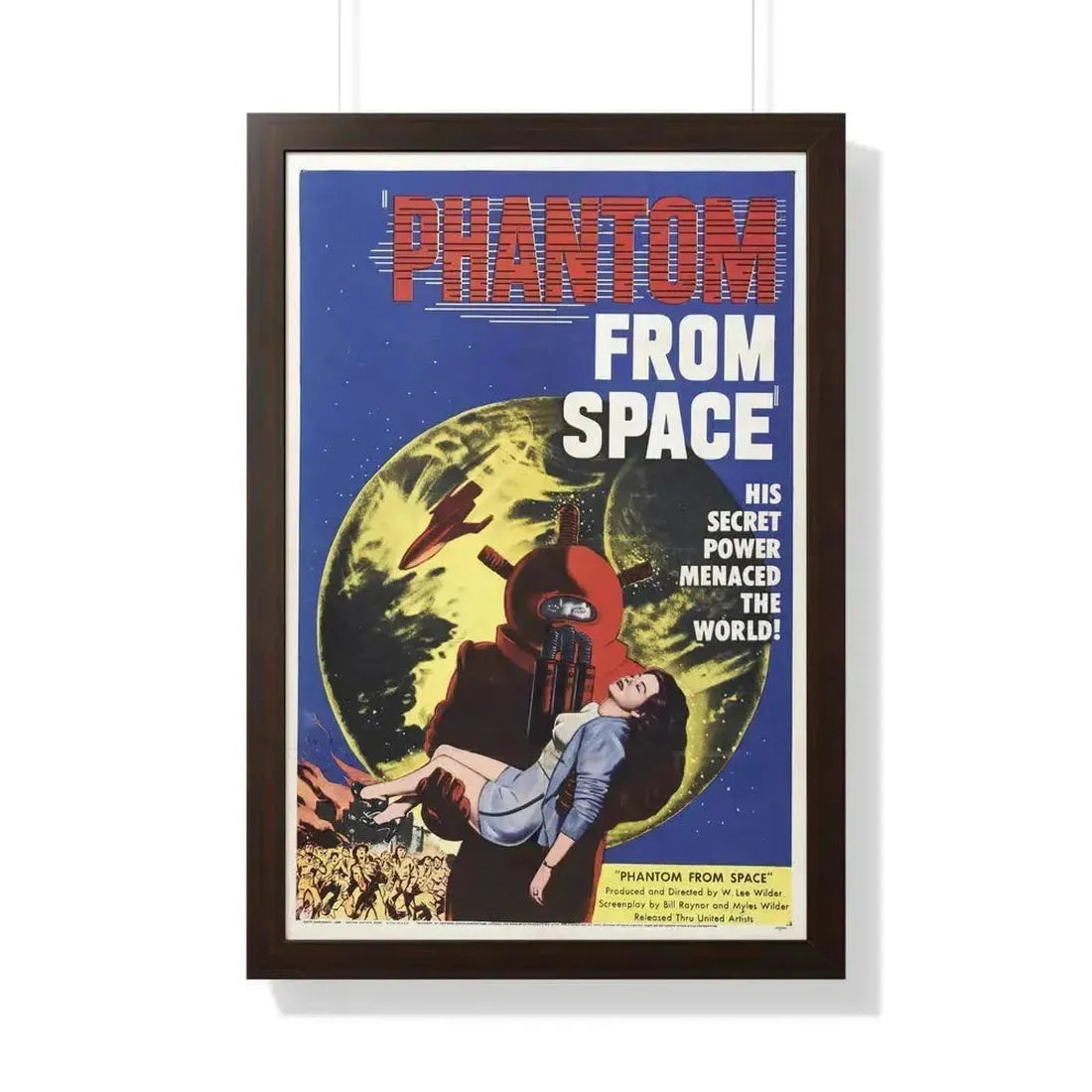 PHANTOM FROM SPACE 1953 - Framed Movie Poster 20" x 30" Walnut - The Sticker Space