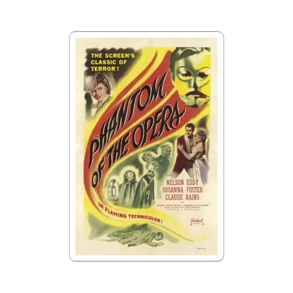PHANTOM OF THE OPERA 1943 Movie Poster - STICKER Vinyl Kiss-Cut Decal 6 Inch White - The Sticker Space