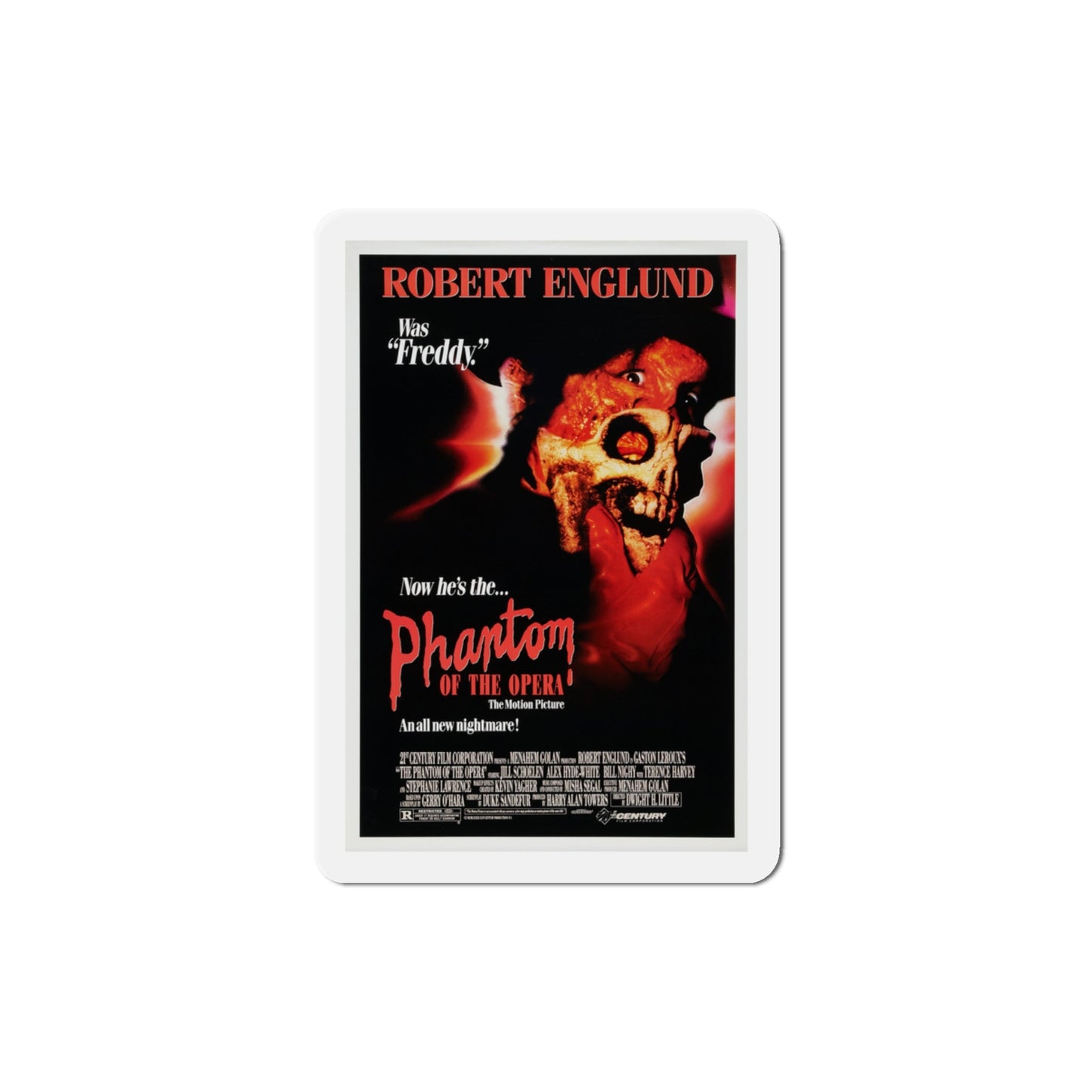 Phantom of the Opera 1989 Movie Poster Die-Cut Magnet-3" x 3"-The Sticker Space