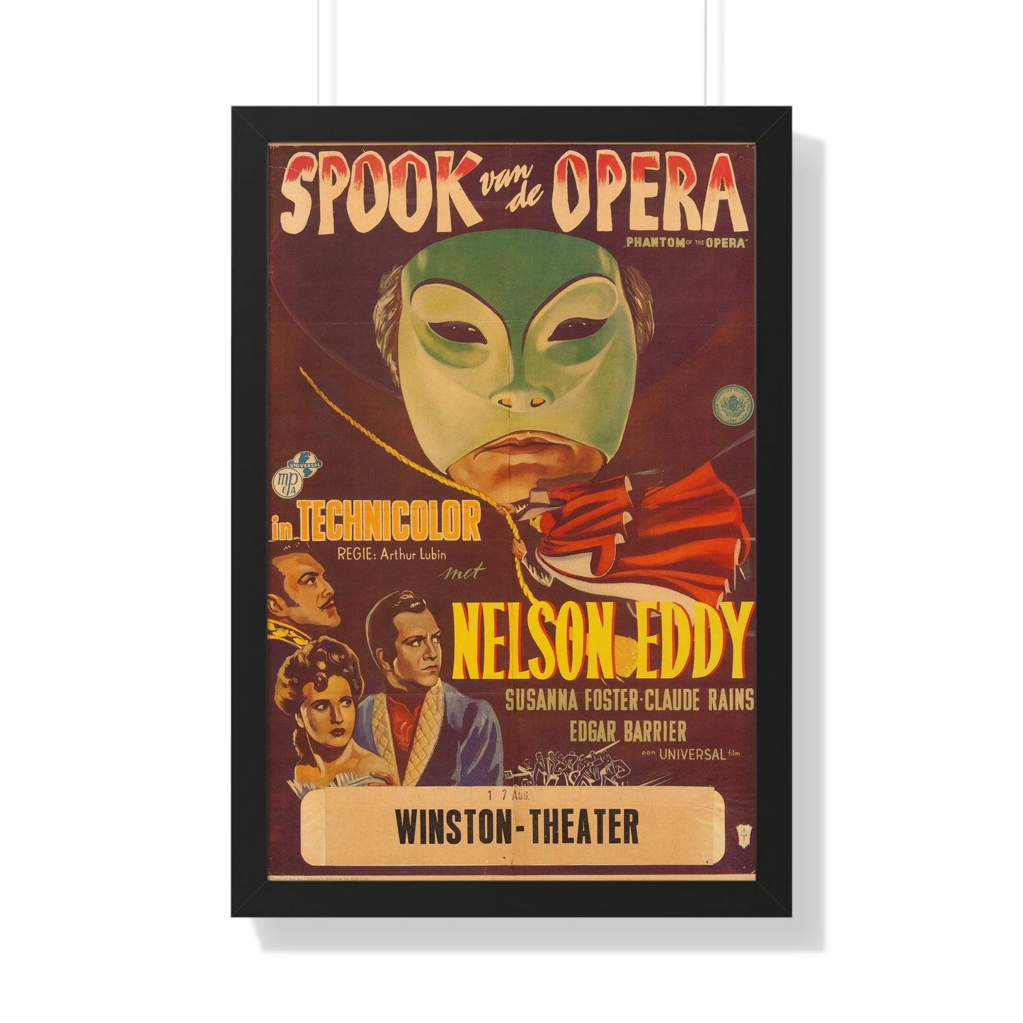 PHANTOM OF THE OPERA (DUTCH) 1943 - Framed Movie Poster-20" x 30"-The Sticker Space