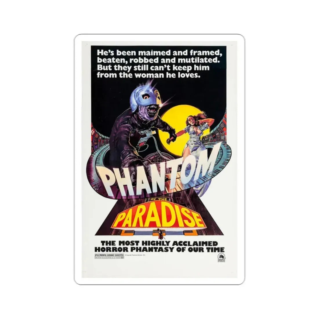 Phantom of the Paradise 1974 2 Movie Poster STICKER Vinyl Die-Cut Decal 2 Inch - The Sticker Space