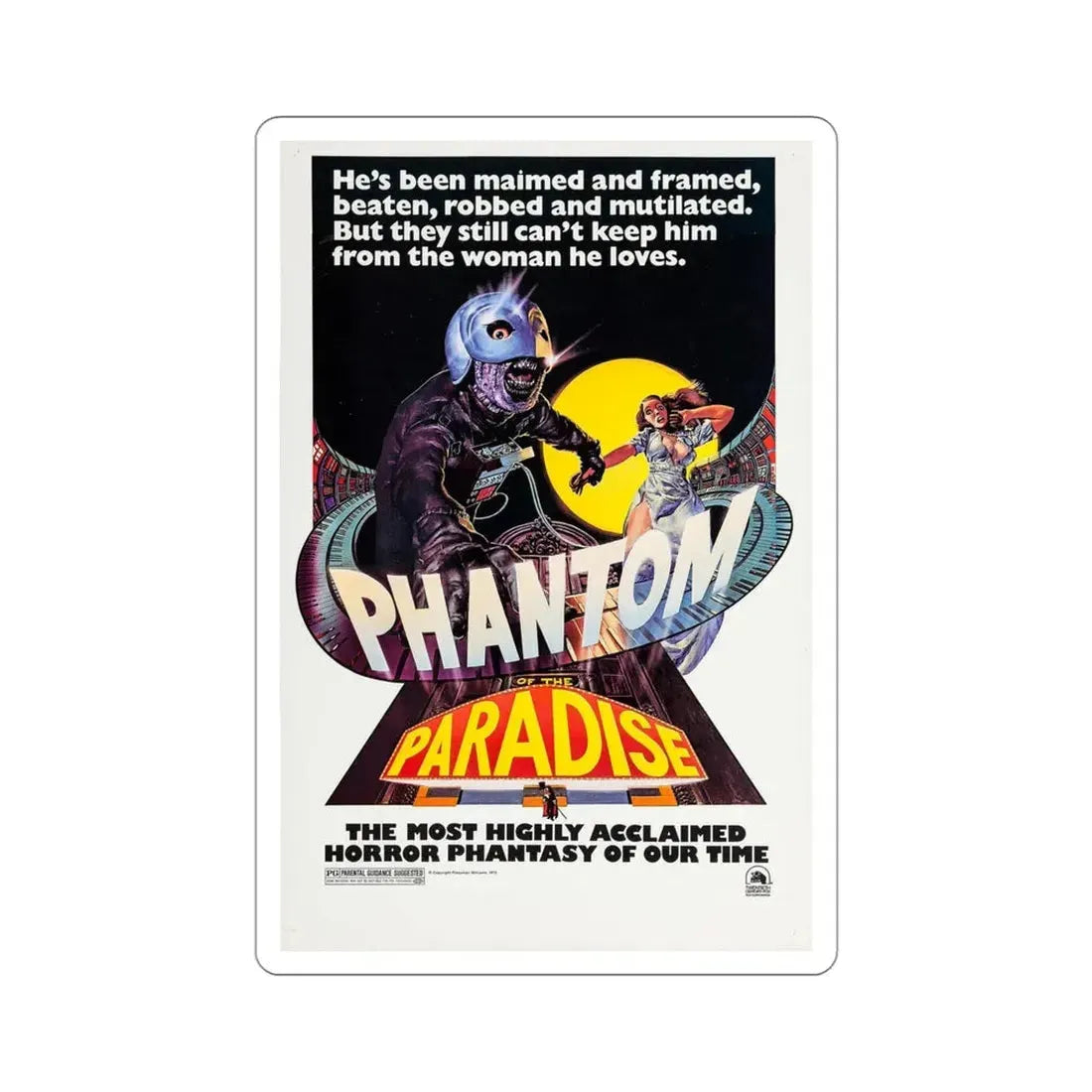 Phantom of the Paradise 1974 2 Movie Poster STICKER Vinyl Die-Cut Decal - The Sticker Space