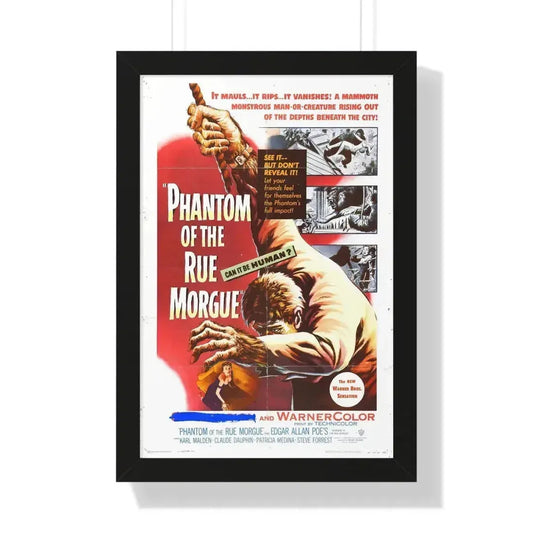 PHANTOM OF THE RUE MORGUE 1954 - Framed Movie Poster 16″ x 24″ Black - The Sticker Space