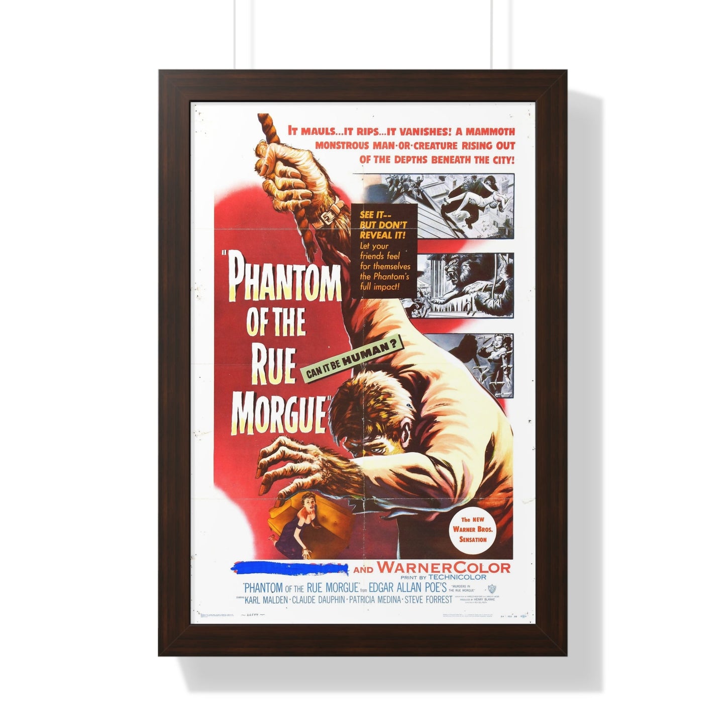 PHANTOM OF THE RUE MORGUE 1954 - Framed Movie Poster-16″ x 24″-The Sticker Space