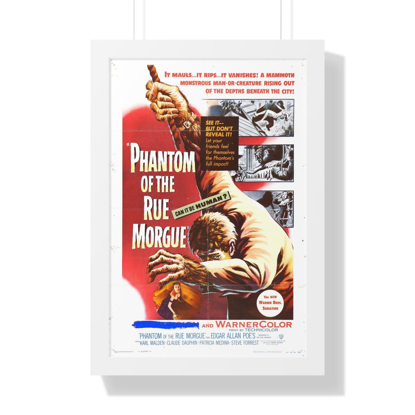 PHANTOM OF THE RUE MORGUE 1954 - Framed Movie Poster-16″ x 24″-The Sticker Space