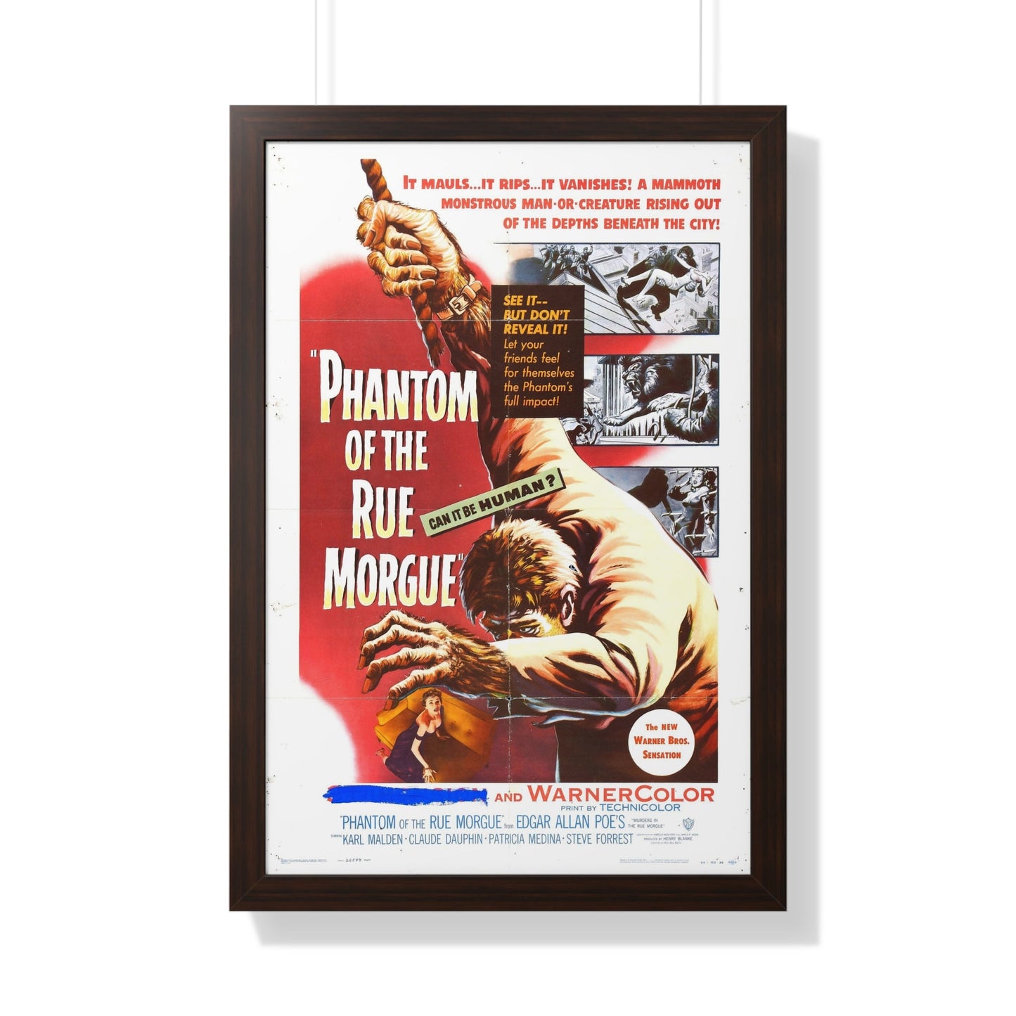 PHANTOM OF THE RUE MORGUE 1954 - Framed Movie Poster-20" x 30"-The Sticker Space