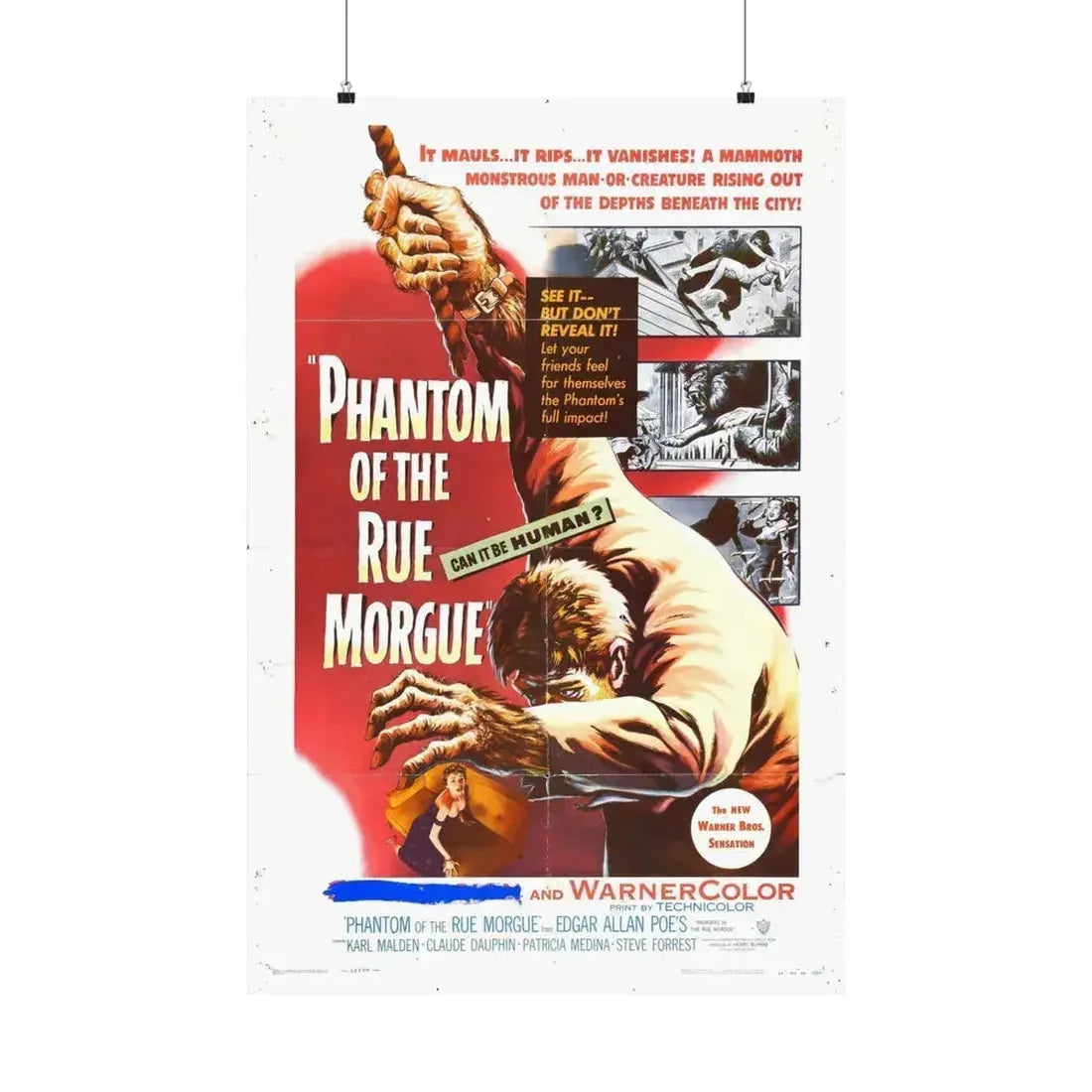 PHANTOM OF THE RUE MORGUE 1954 - Paper Movie Poster 24″ x 36″ Matte - The Sticker Space