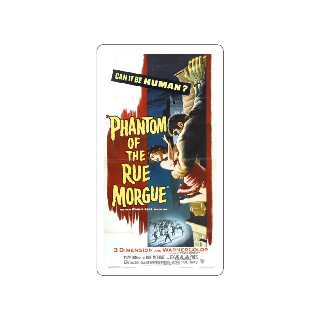 PHANTOM OF THE RUE MORGUE (4) 1954 Movie Poster STICKER Vinyl Die-Cut Decal - The Sticker Space