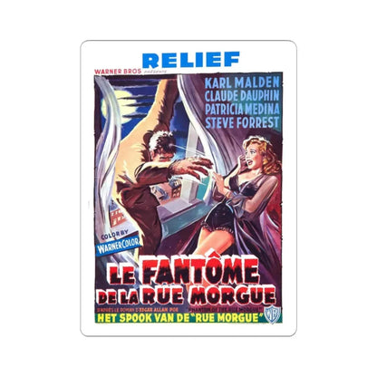 PHANTOM OF THE RUE MORGUE (BELGIAN) 1954 Movie Poster - STICKER Vinyl Kiss-Cut Decal 2 Inch White - The Sticker Space