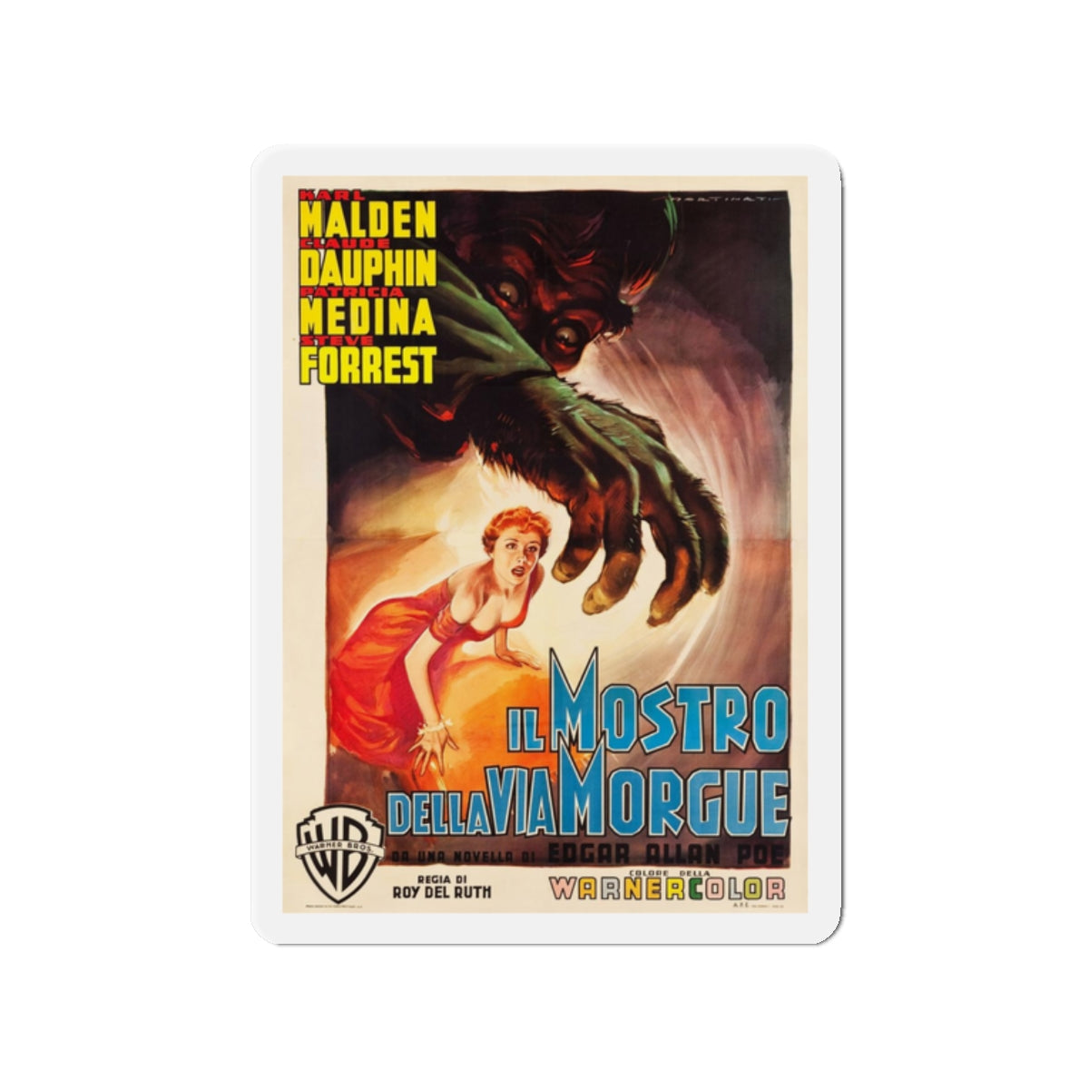 PHANTOM OF THE RUE MORGUE (ITALIAN) 1954 Movie Poster - Refrigerator Magnet-2" x 2"-The Sticker Space