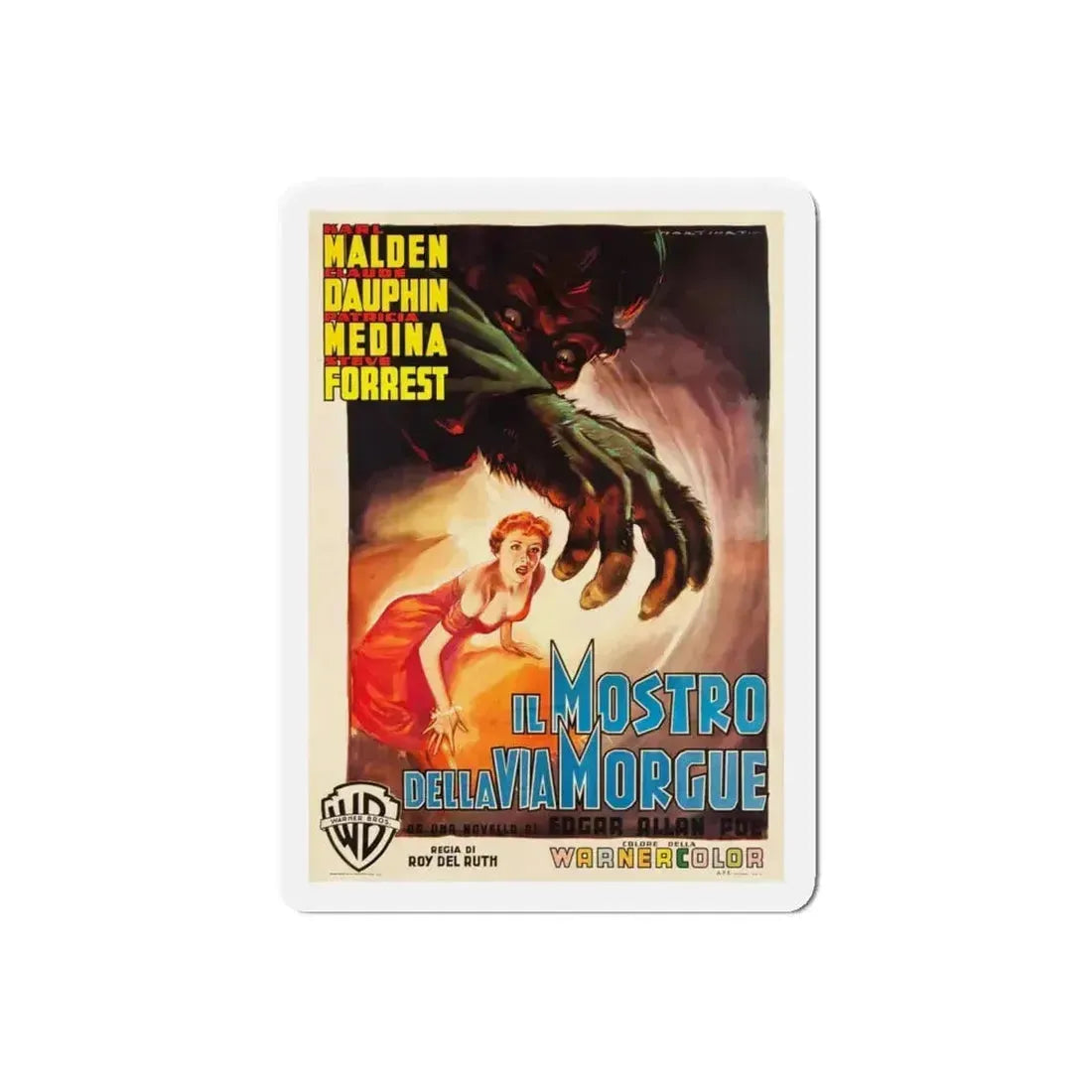PHANTOM OF THE RUE MORGUE (ITALIAN) 1954 Movie Poster - Refrigerator Magnet 6 Inch Die-Cut - The Sticker Space