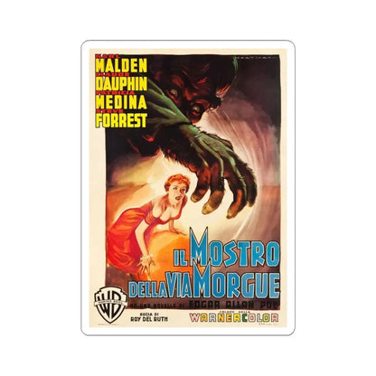 PHANTOM OF THE RUE MORGUE (ITALIAN) 1954 Movie Poster - STICKER Vinyl Kiss-Cut Decal 6 Inch White - The Sticker Space