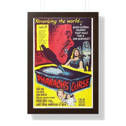 PHARAOH'S CURSE 1957 - Framed Movie Poster 16″ x 24″ Walnut - The Sticker Space