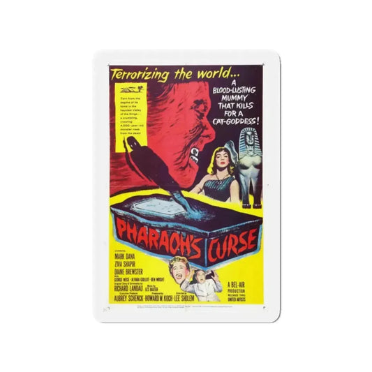 PHARAOH'S CURSE 1957 Movie Poster - Refrigerator Magnet 2 Inch Die-Cut - The Sticker Space