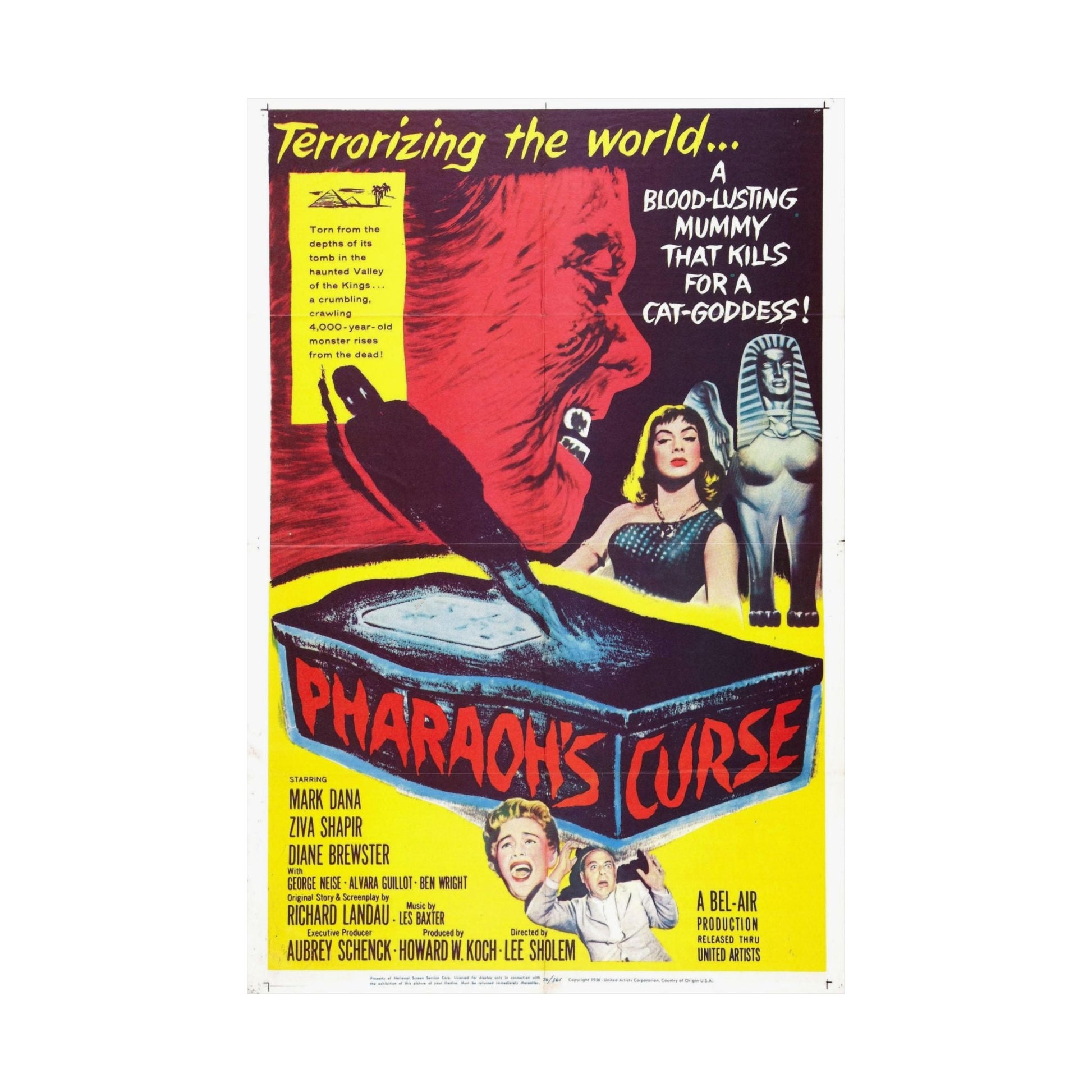 PHARAOH'S CURSE 1957 - Paper Movie Poster-The Sticker Space