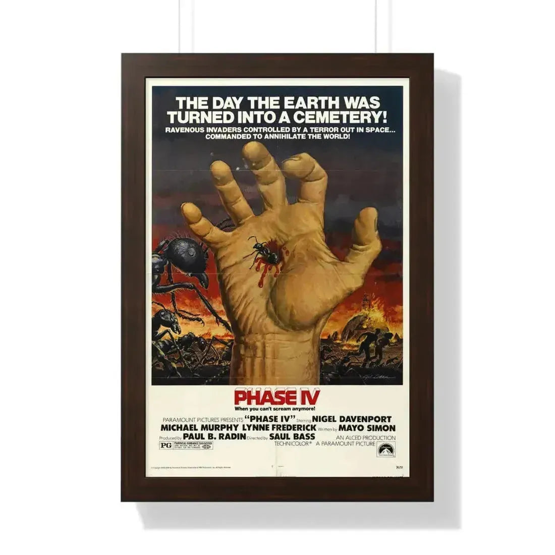 PHASE IV 1974 - Framed Movie Poster 16″ x 24″ Walnut - The Sticker Space