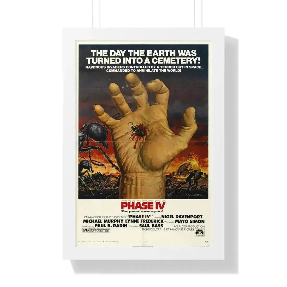 PHASE IV 1974 - Framed Movie Poster 16″ x 24″ White - The Sticker Space