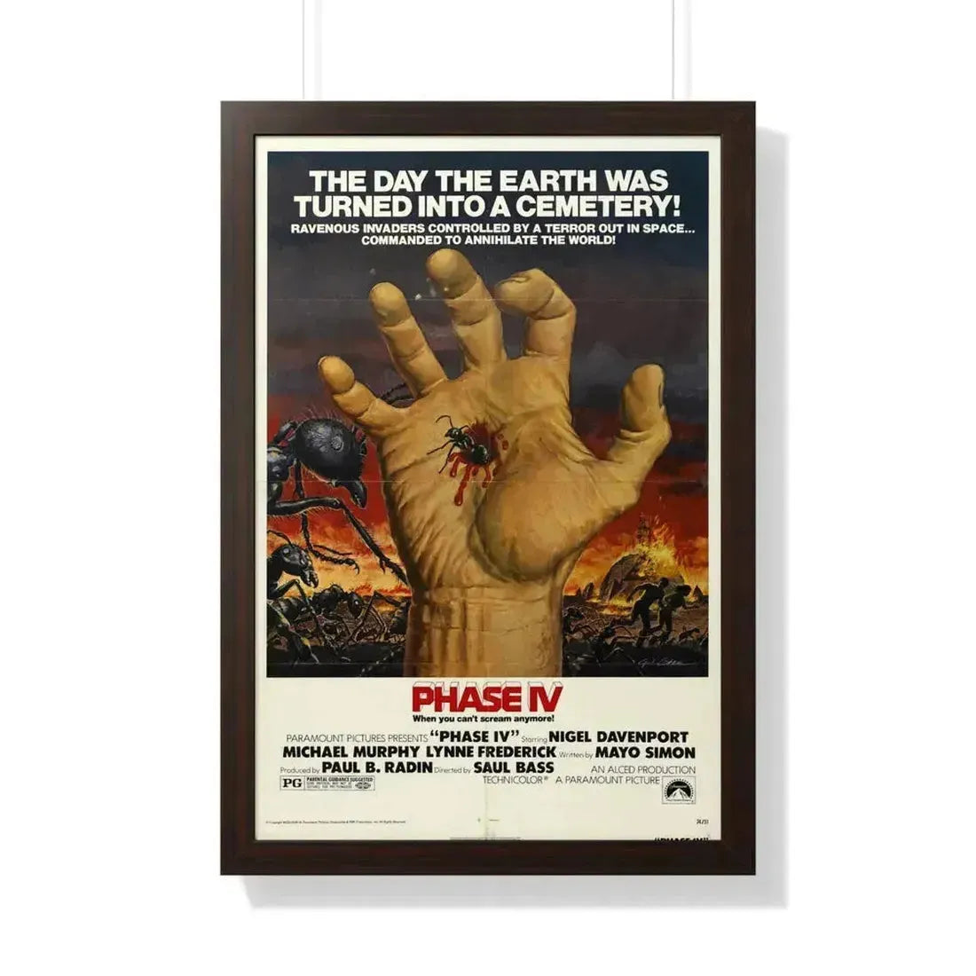 PHASE IV 1974 - Framed Movie Poster 20" x 30" Walnut - The Sticker Space