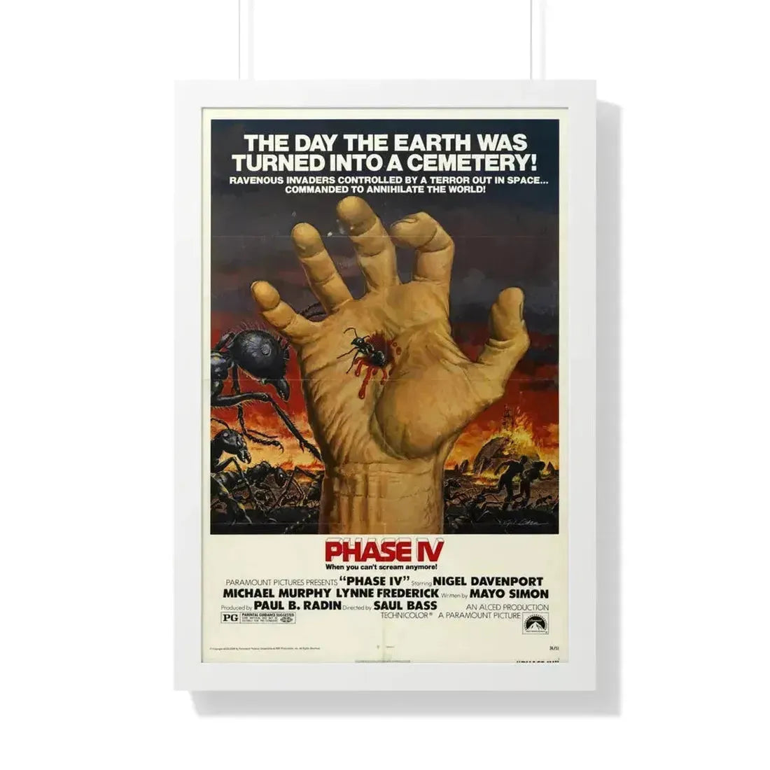 PHASE IV 1974 - Framed Movie Poster 20" x 30" White - The Sticker Space