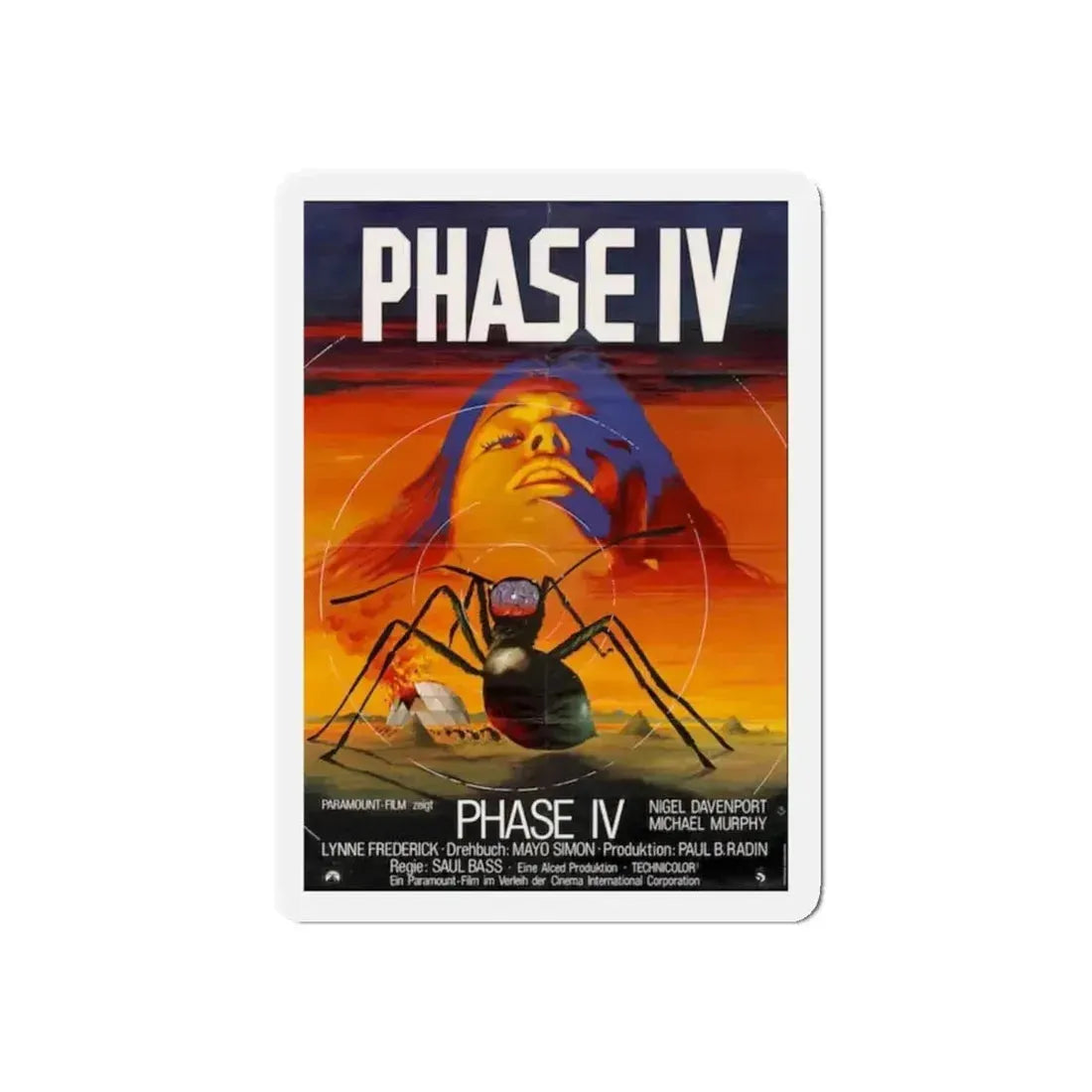 PHASE IV (GERMAN) 1974 Movie Poster - Refrigerator Magnet 4 Inch Die-Cut - The Sticker Space