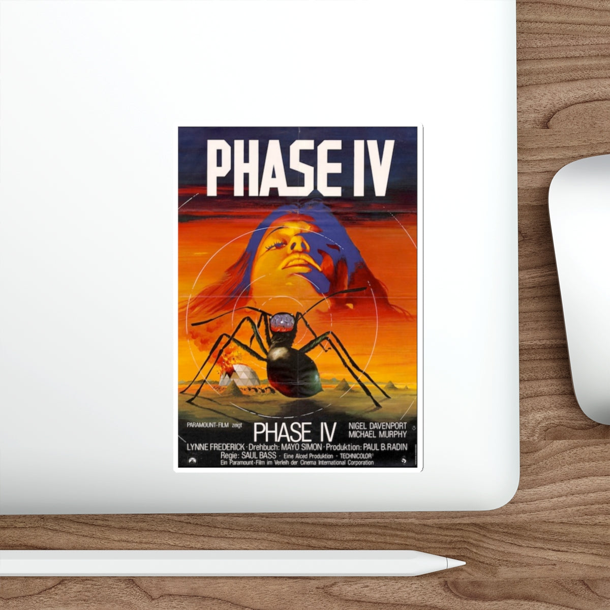 PHASE IV (GERMAN) 1974 Movie Poster STICKER Vinyl Die-Cut Decal-The Sticker Space