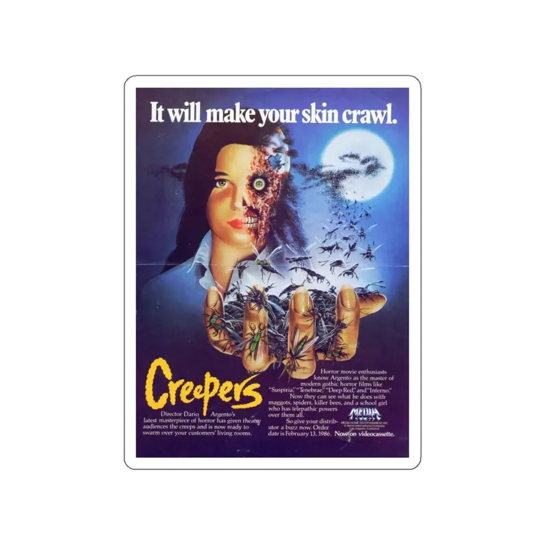 PHENOMENA (2) 1985 Movie Poster STICKER Vinyl Die-Cut Decal 5 Inch - The Sticker Space