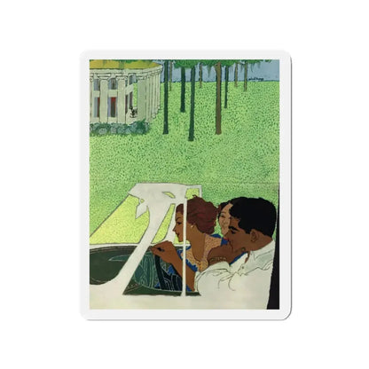 Phil Hays illustration, publication unknown, c. late 1950s (Magazine Illustration) Refrigerator Magnet 2 Inch Die-Cut - The Sticker Space