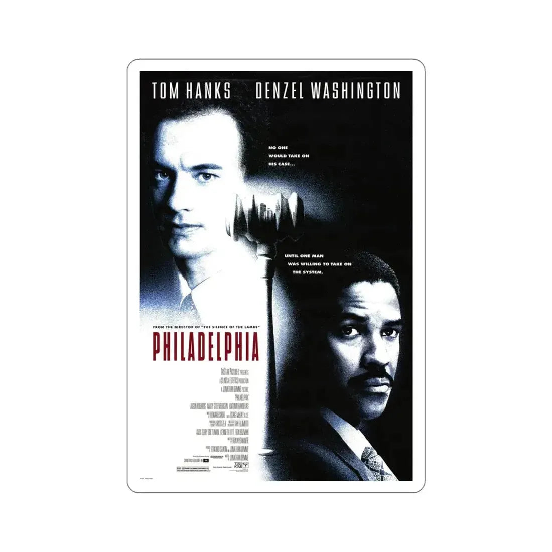 Philadelphia 1993 Movie Poster STICKER Vinyl Die-Cut Decal - The Sticker Space