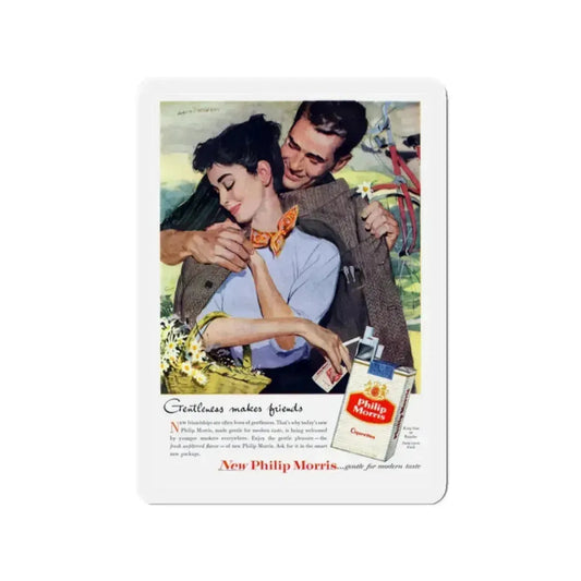 Philip Morris ad, This Week, April 15, 1956 (Magazine Illustration) Refrigerator Magnet 2 Inch Die-Cut - The Sticker Space