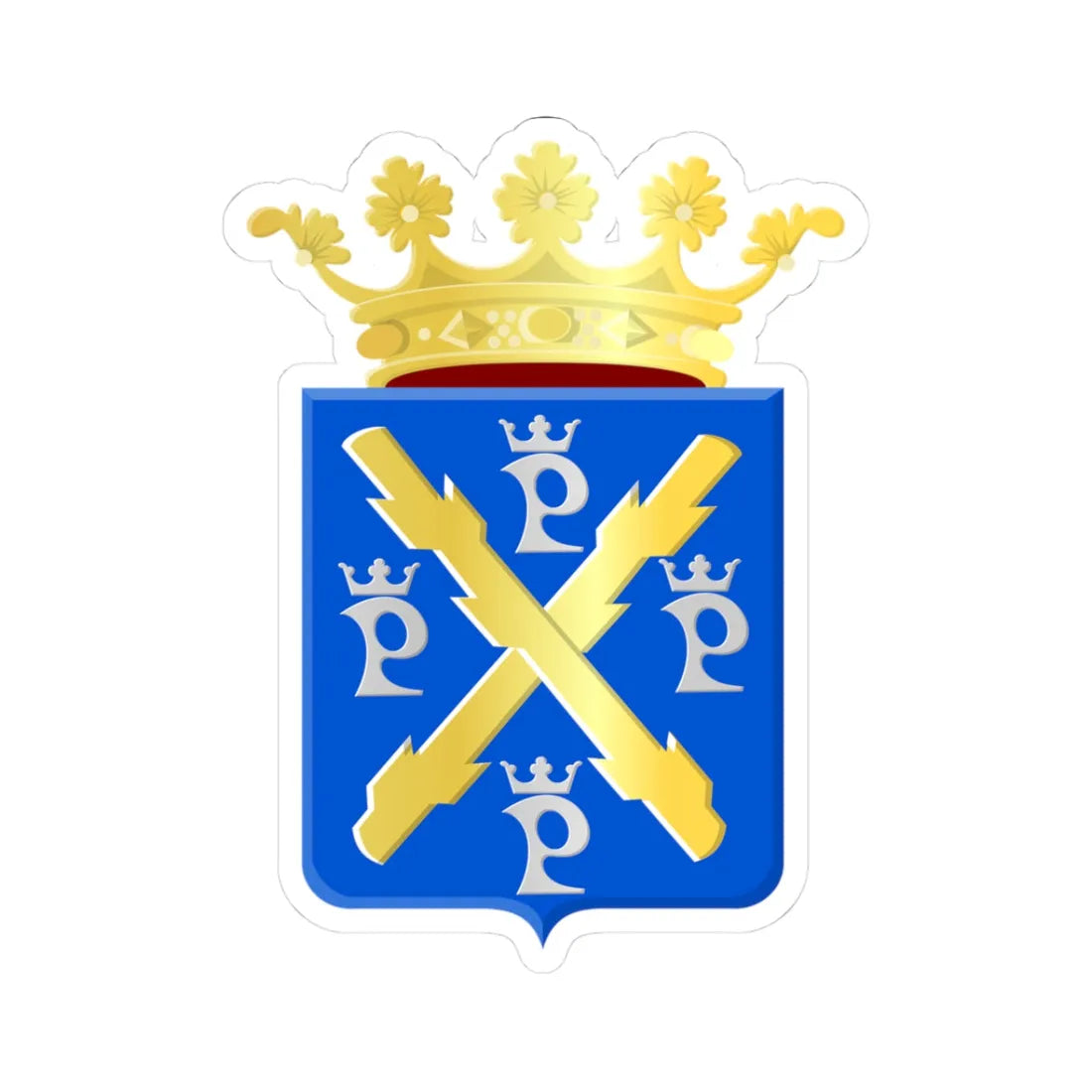 Philippe wapen (Belgium) (Coat of Arms) STICKER Vinyl Kiss-Cut Decal 3 Inch White - The Sticker Space