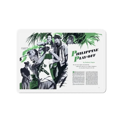 Philippine Play-Off, The American Magazine, June 1952 (Magazine Illustration) Refrigerator Magnet - The Sticker Space