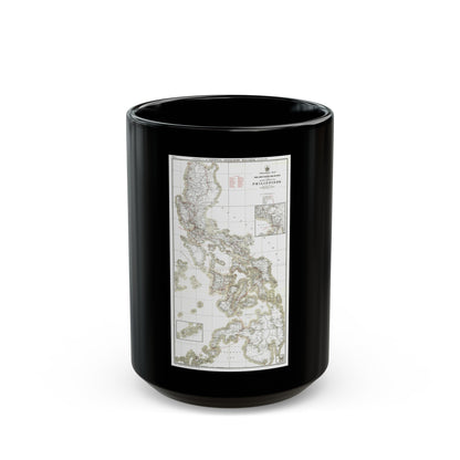 Philippines, The 1 & 2 (1902) (Map) Black Coffee Mug-15oz-The Sticker Space