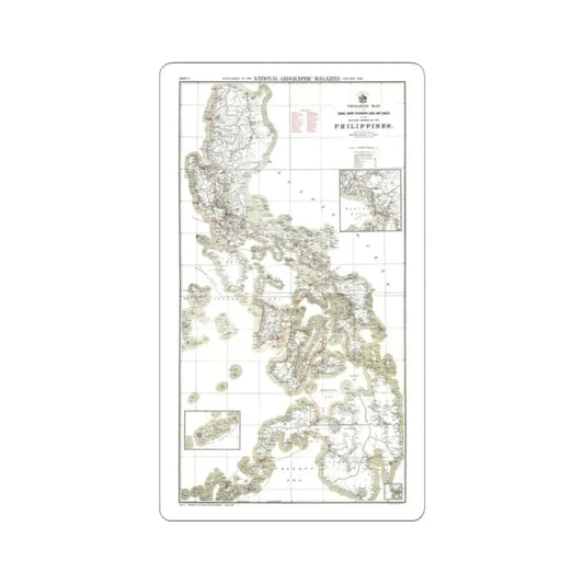 Philippines, The 1 & 2 (1902) (Map) STICKER Vinyl Kiss-Cut Decal 2 Inch White - The Sticker Space