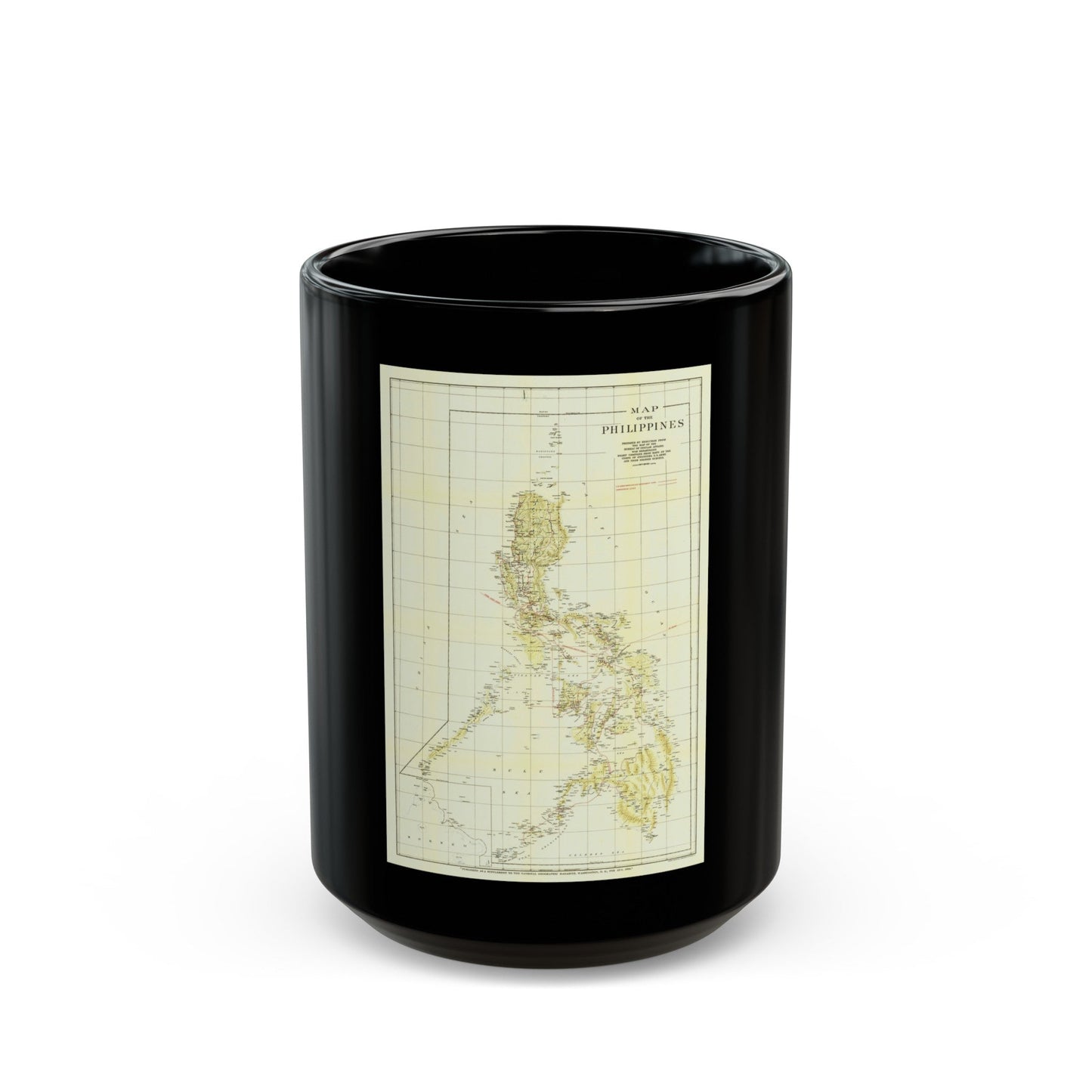 Philippines, The (1905) (Map) Black Coffee Mug-15oz-The Sticker Space