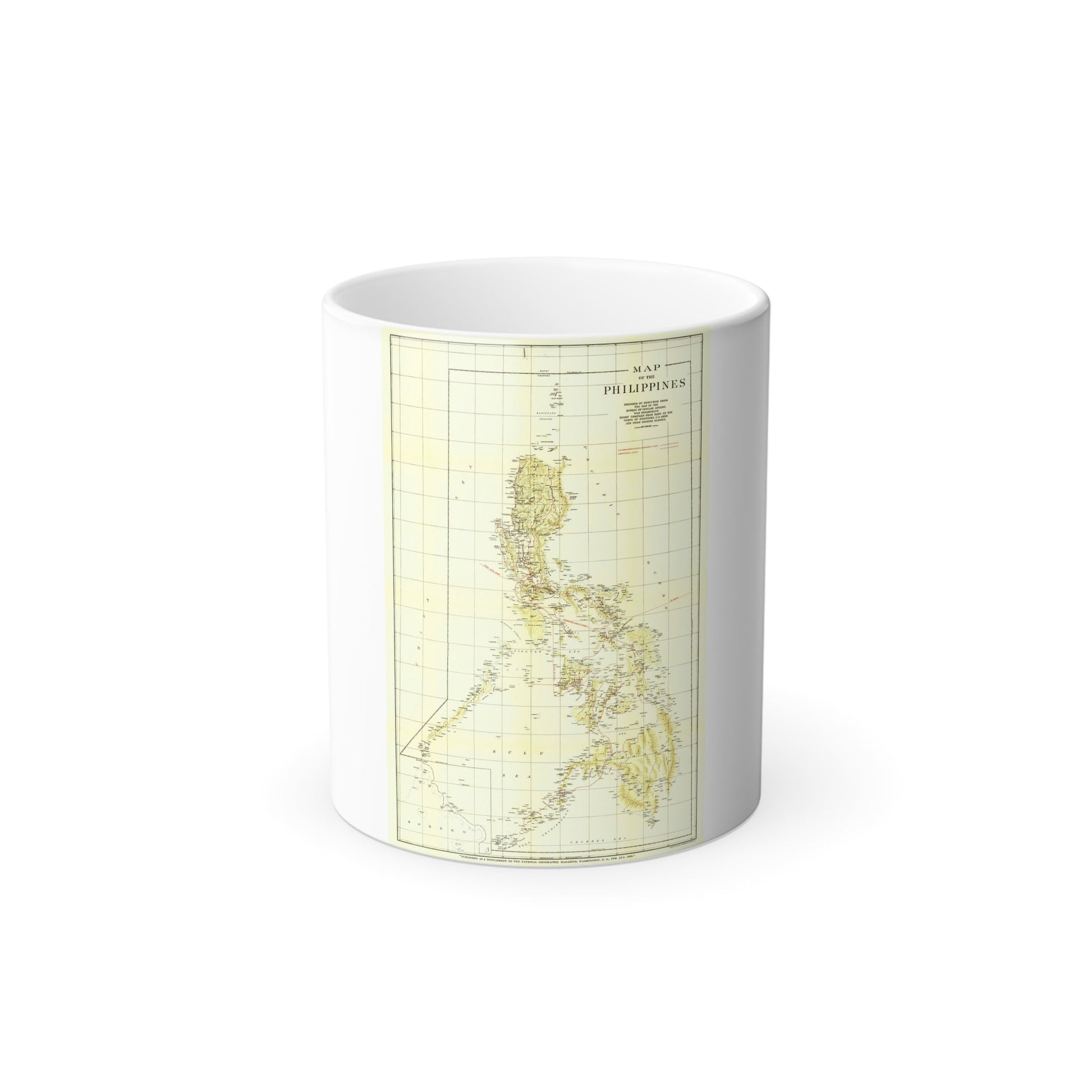 Philippines, The (1905) (Map) Color Changing Mug 11oz-11oz-The Sticker Space