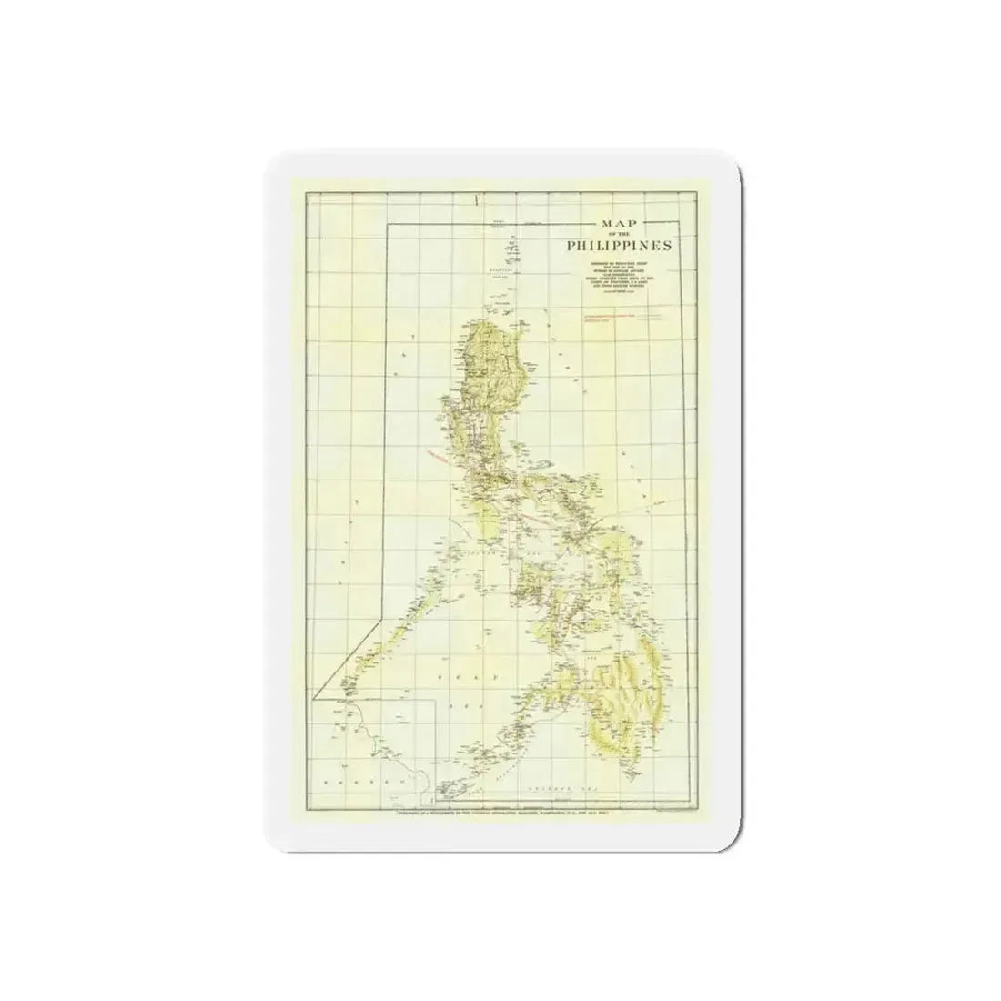 Philippines, The (1905) (Map) Refrigerator Magnet 3 Inch Die-Cut - The Sticker Space