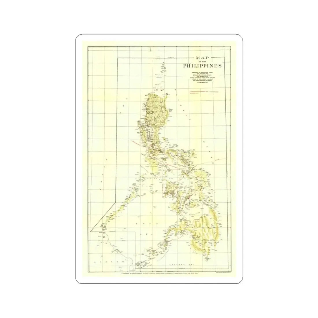 Philippines, The (1905) (Map) STICKER Vinyl Kiss-Cut Decal 4 Inch White - The Sticker Space