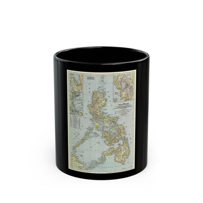 Philippines, The (1945) (Map) Black Coffee Mug-11oz-The Sticker Space