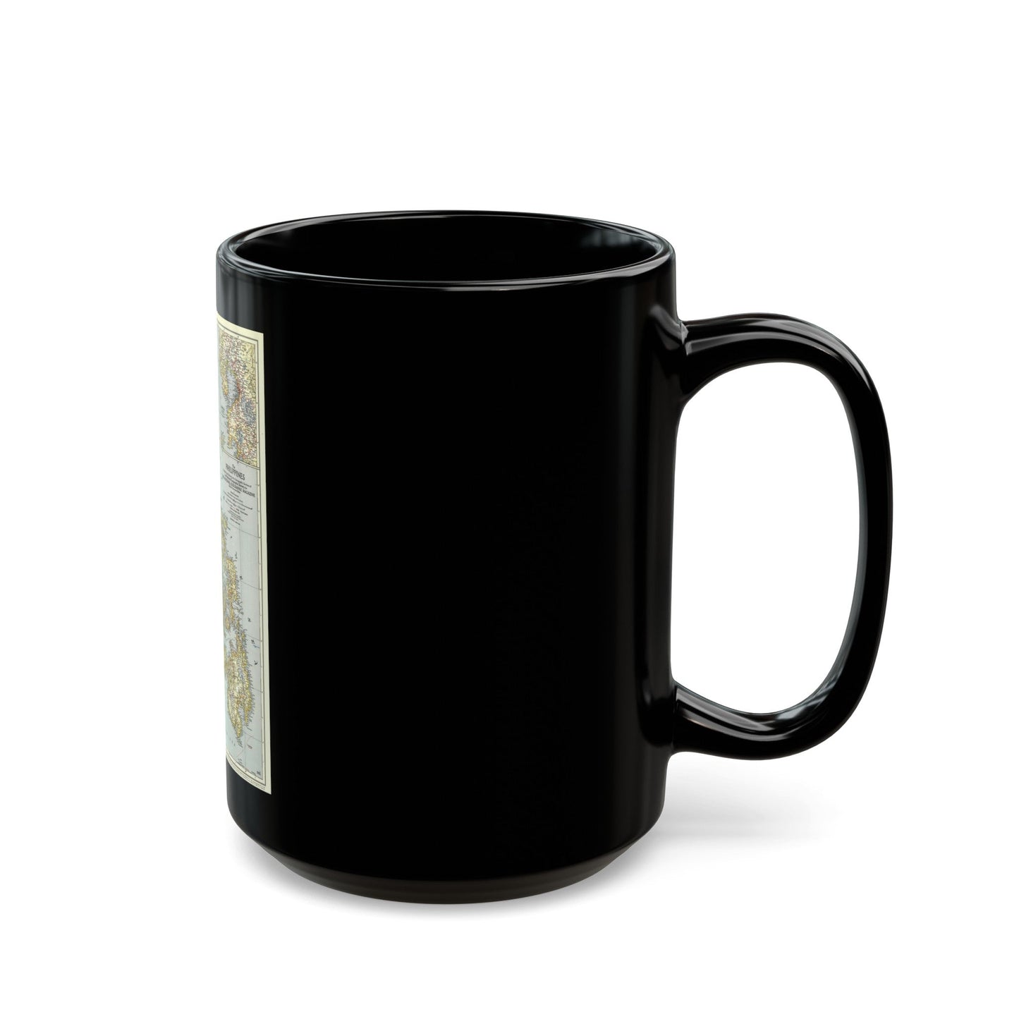 Philippines, The (1945) (Map) Black Coffee Mug-The Sticker Space