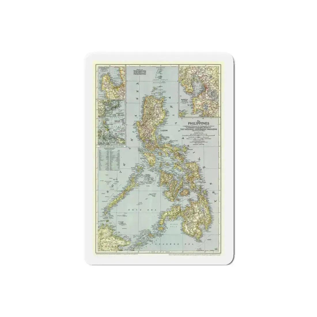 Philippines, The (1945) (Map) Refrigerator Magnet 6 Inch Die-Cut - The Sticker Space